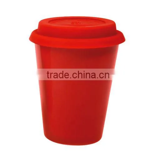 300ml ceramic mug with silicone lid