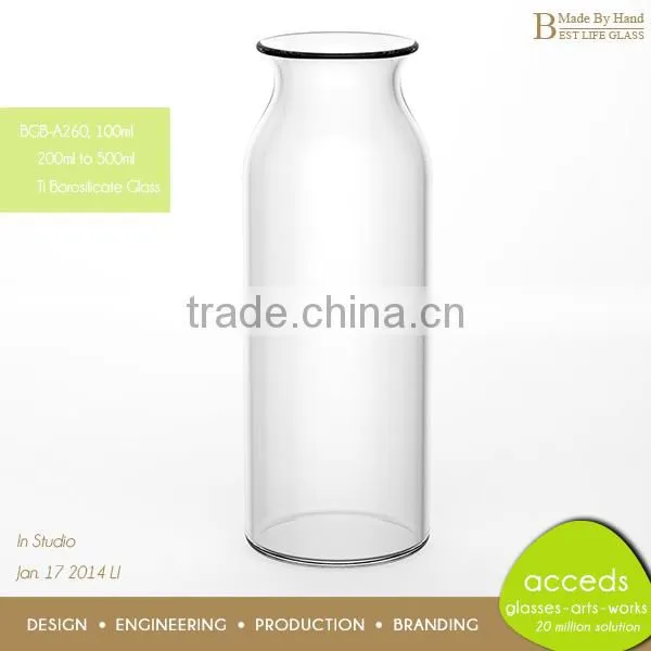 OEM ODM Hand Made Mini Glass Milk Bottles 100ml