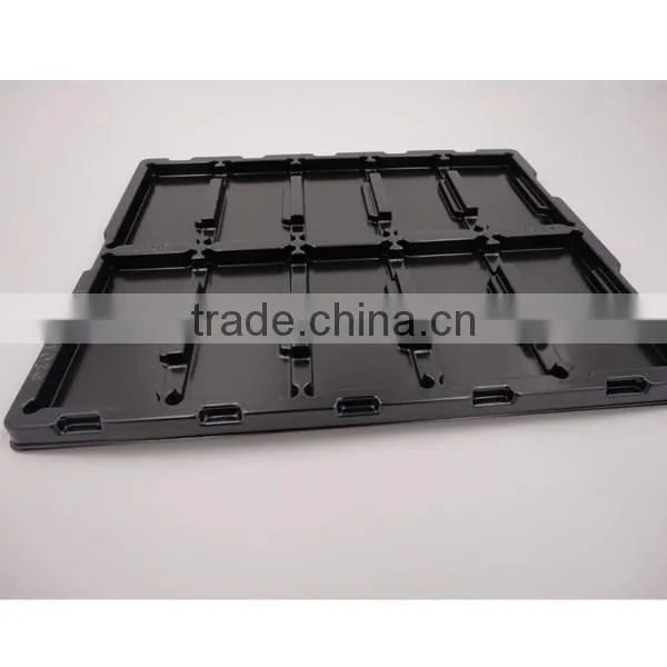Thermoformed plastic purpule flocked PS blister tray for Tableware