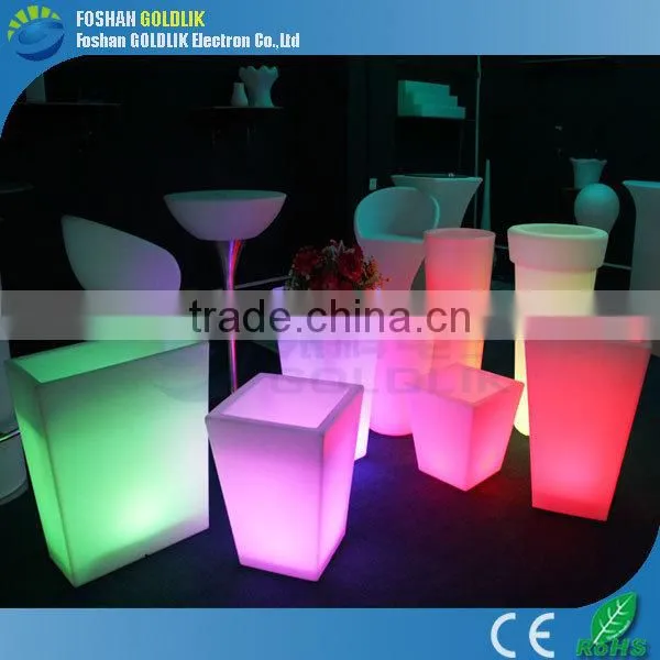 GLACS Control Long Square Flower Pot LED Battery Lighted Garden Flower Pot