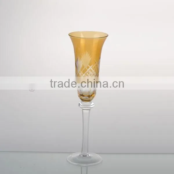 14oz colorful etched red wine glass