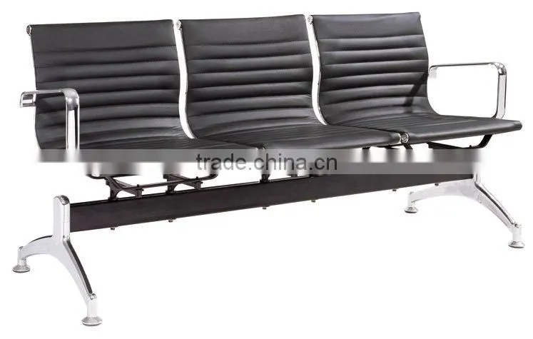 cheap 3-seater waiting leather chair work bench