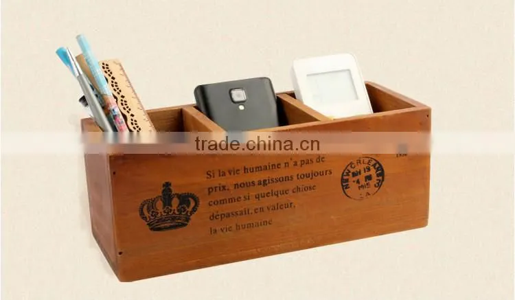 2016 refined desktop Mini wooden storage bins custom printed wood bins cheap and nice desktop mini wood boxes