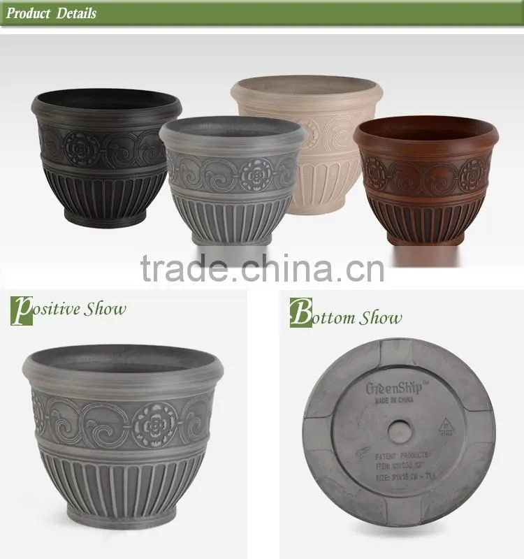 round coloful indoor large tree cheap ceramic wood stone garden flower pot