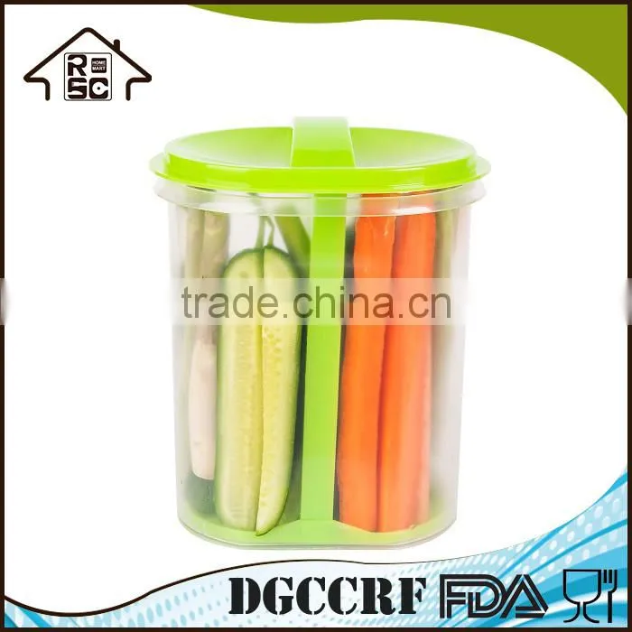 Food Grade Plastic Pickle Jar with Strainer, Clear Plastic Vegetable Storage Container for Pickle