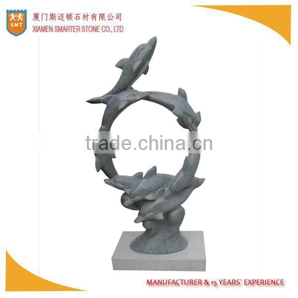 Beautiful grey color crane animal stone sculpture