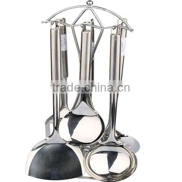 7pcs Stainless steel cookware set,S/S kitchenware set,Cooking spatula-spoon-meat fork-rack set