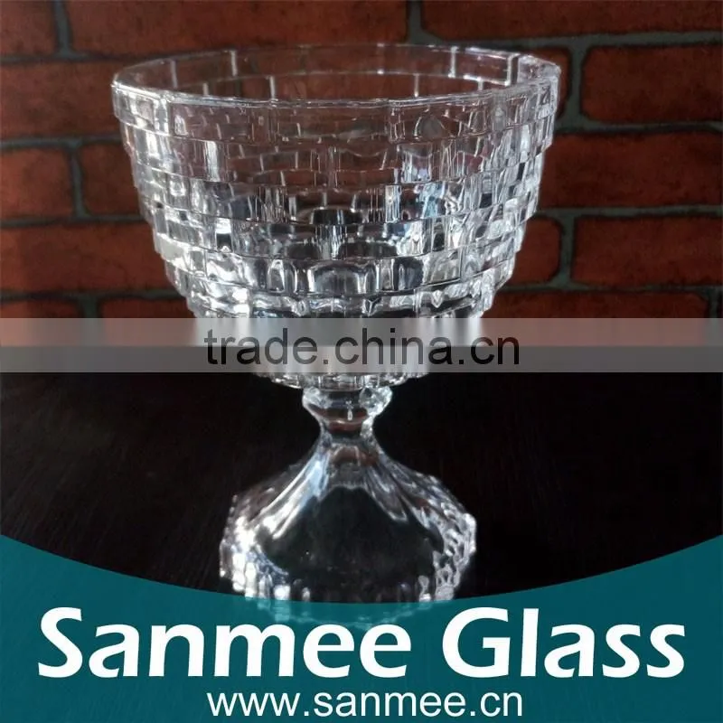 Elegant Embossed Ice Cream Bowl Hot Sale Gift Glass