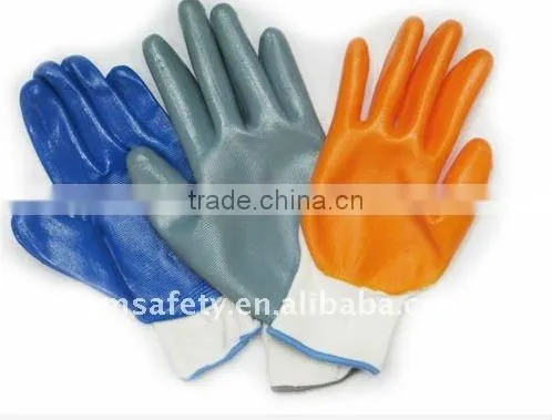 Chemical resistance nitrile gloves with palm coatedJRE32