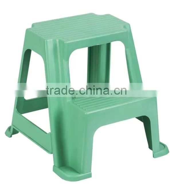 2-Step Plastic Stool with Non-Slip Step Treads, double step stool