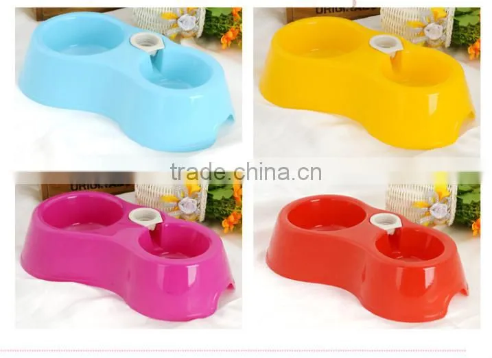 make custom plastic automatic double dog bowl / Skid Stop Basic Pet Bowl/AUTOMATIC pet dog platic bowl