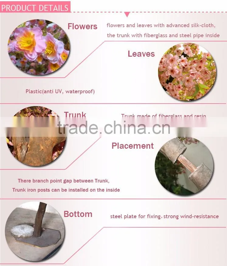 Hot sale High quality Small size mini colors artificial cherry blossom tree