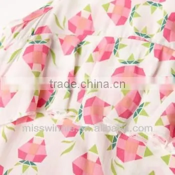 Girl sleeveless diamond pineapple pattern shirt