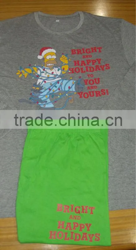 2014 design Pajama set, combed cotton soft sleepwear pajama