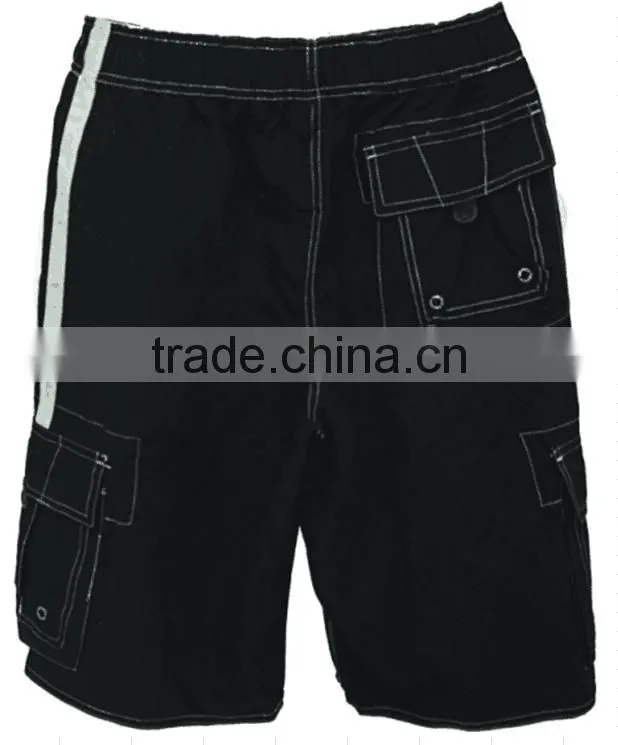 Three pocket simple men casual board shorts with rope