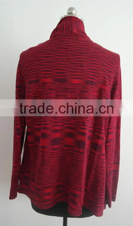 2014 Fashion ladies long sleeve 100%cotton space dye poncho cardigan