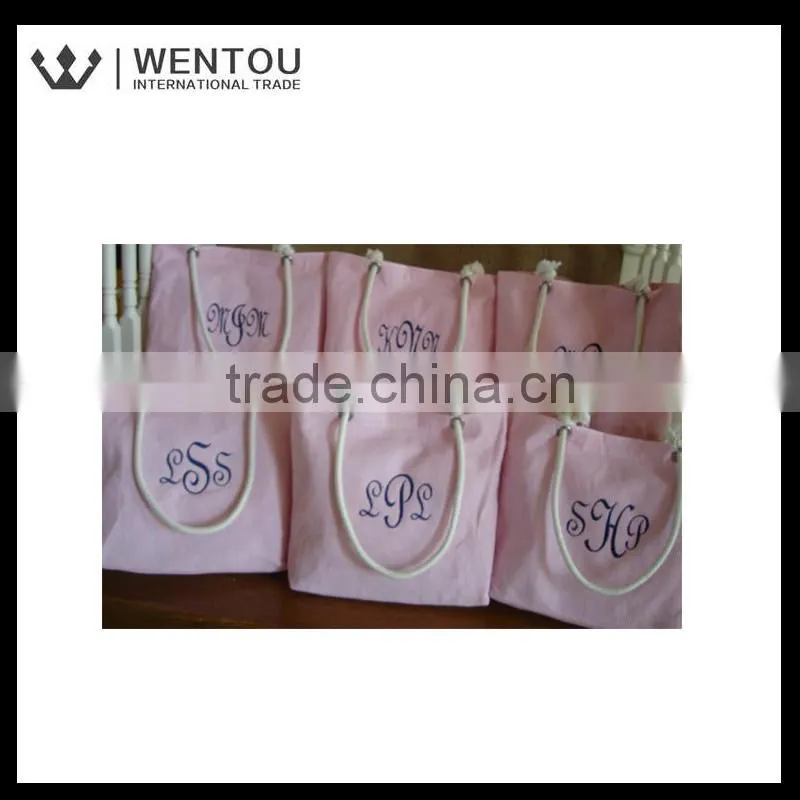 Personalized Custom Monogrammed Cotton Seersucker Tote Bag