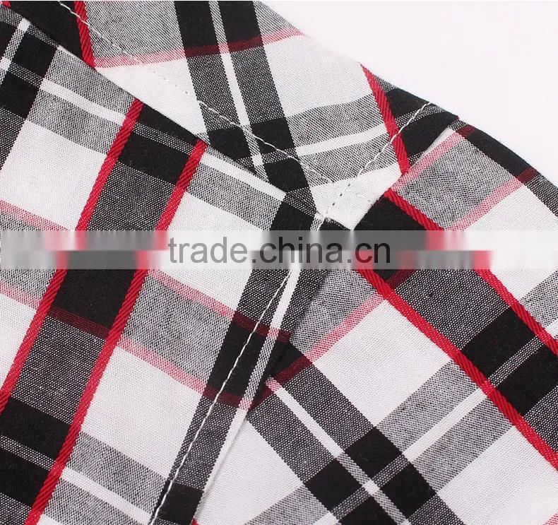 Popular Africa market short sleeve check pattern mens shirt design with customised logo for oem