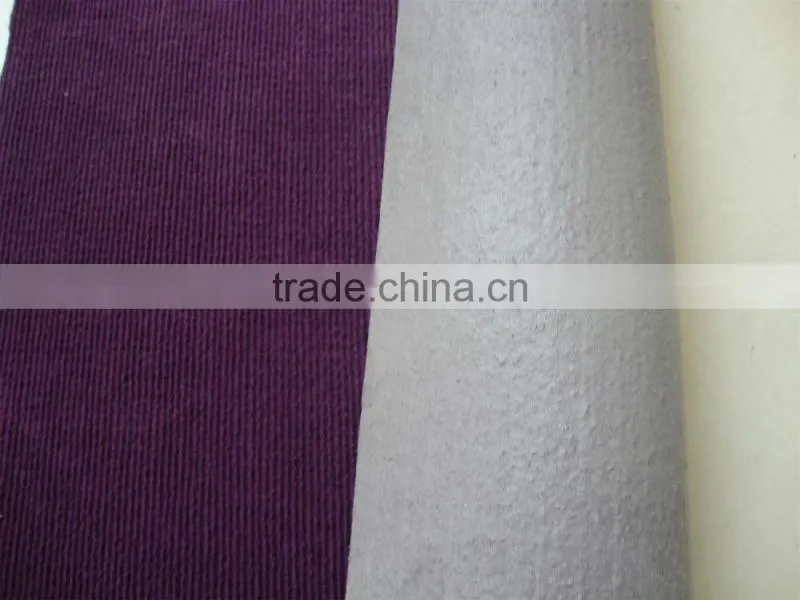 100%polyester ribbed carpet with anti slip backing,rubber backing