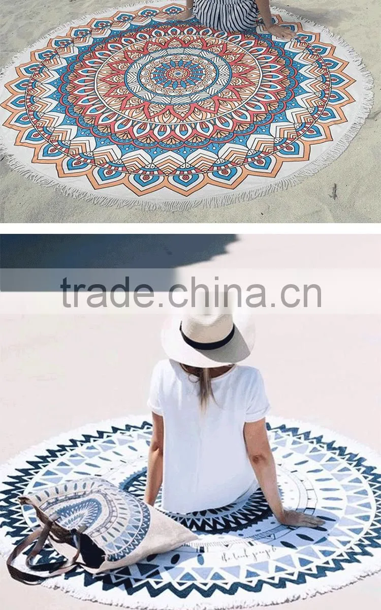 Microfiber round beach towels