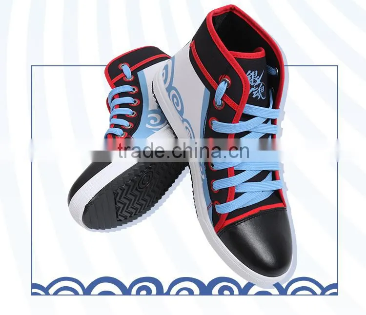 Gintama Cartoon Cosplay Canvas Shoes Blue Japanese Anime Shoes
