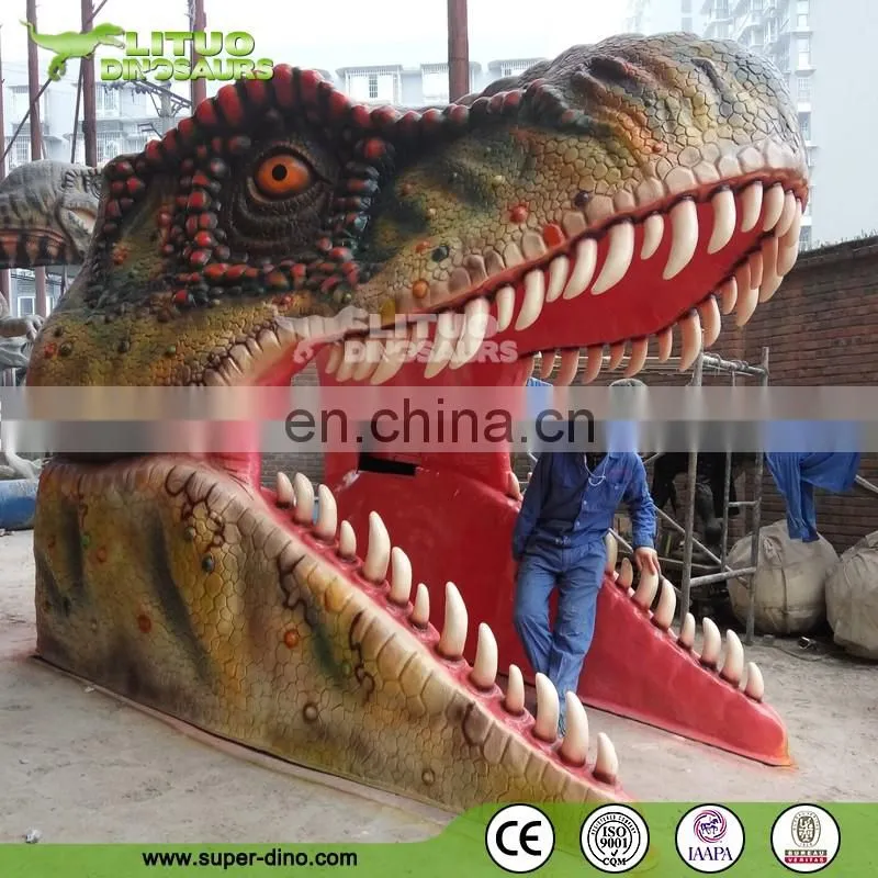 Kids Playground Decoration Large T-rex Head Slide