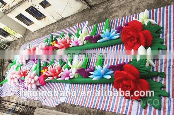 Beautiful large inflatable flower chain decoration for fashion show