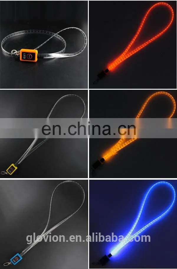 New Design led flashing cheap custom lanyards for party