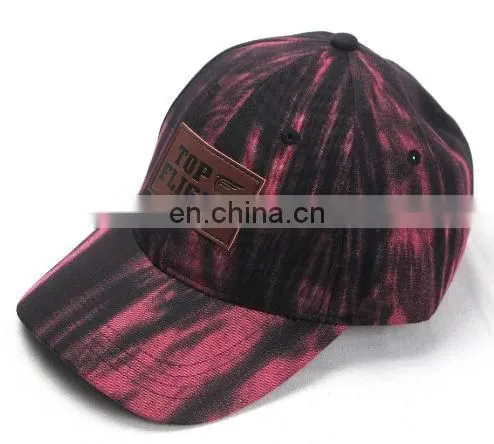 Cap factory high quality custom 6 panel leather patch logo baseball cap/hat