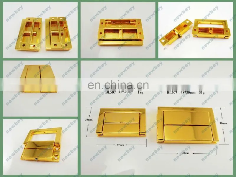 Golden Metal Locks for Wooden Case BL507 in Rectangle Shape