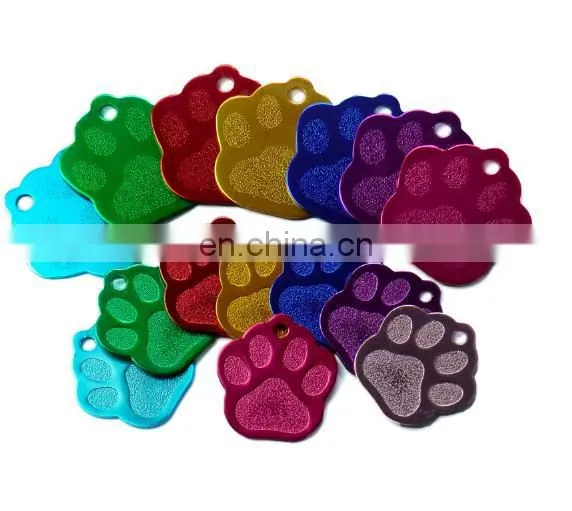 aluminum Paw Shape 2 Sides Tag pet dogs and cats ID Tag