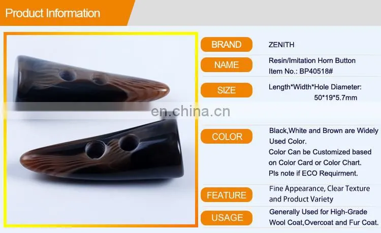 Horn Toggle Button Imitation Horn Button For Coats BP40518