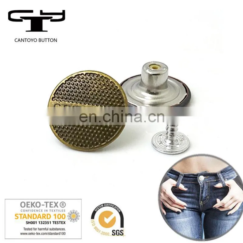 new style metal plated two parts brass jeans button for garment accessories