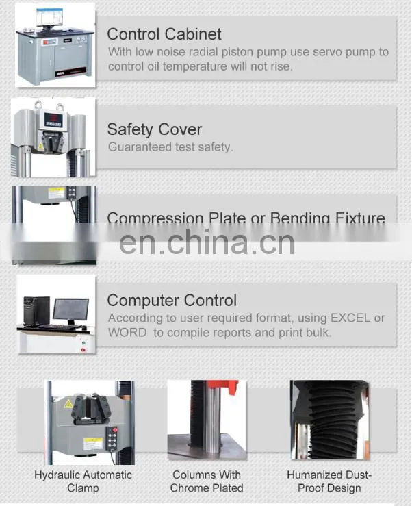 WEW-100 Ton steel formwork tensile compressive bending strength testing equipments