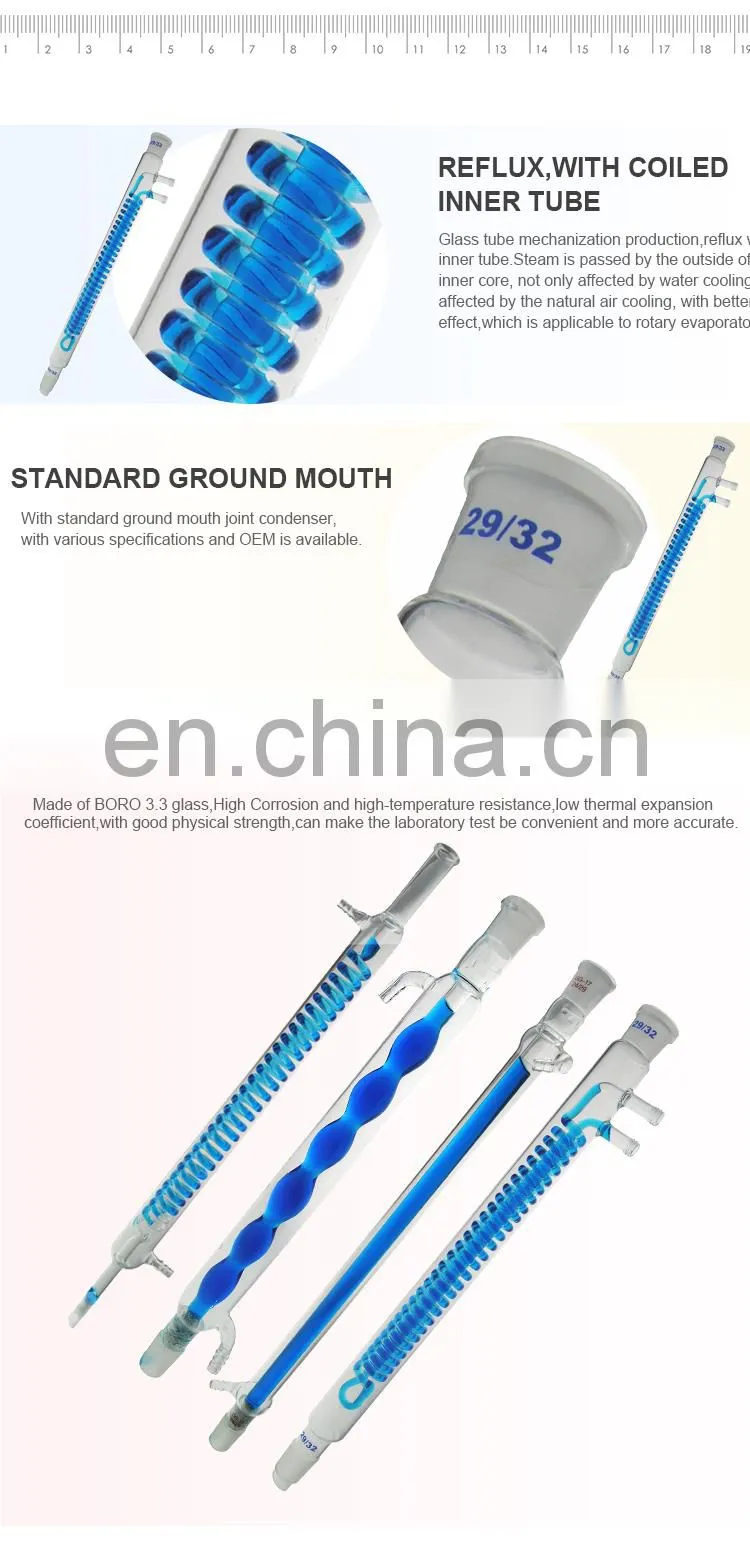 AKMLAB Borosilicate Glass Dimroth Condenser Reflux Condenser