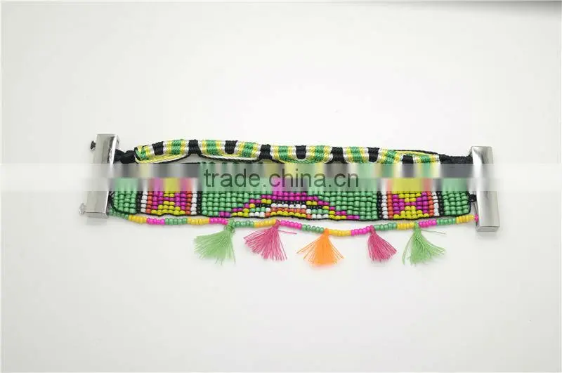 Handmade Woven Bohemian Bracelet With Magnetic Clasp