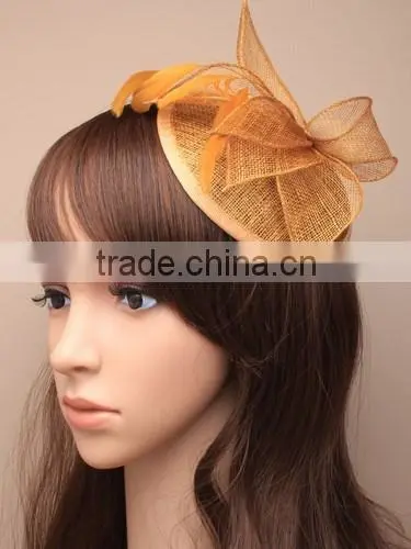 New Design Red Sinamay Base Fascinator Hat For Wedding Party