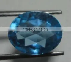 Natural Swiss Blue topaz Emerald cut gems calibrated cabochon