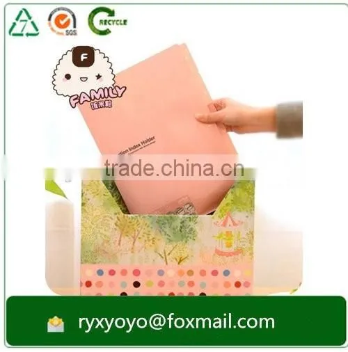 L shape pp plastic hardcover a4 size 3 pockets file folder