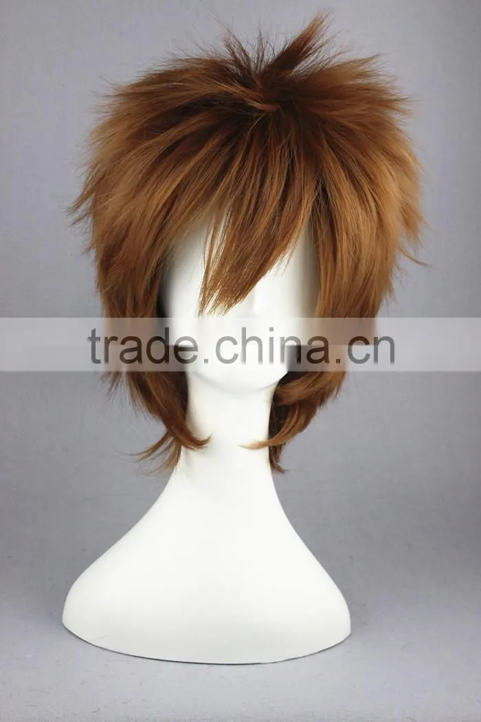 High Quality 35cm Short Straight Sekai ichi Hatsukoi Yanase Yuu Brown wig Synthetic Anime Wig Cosplay Hair Wigs Party Wig