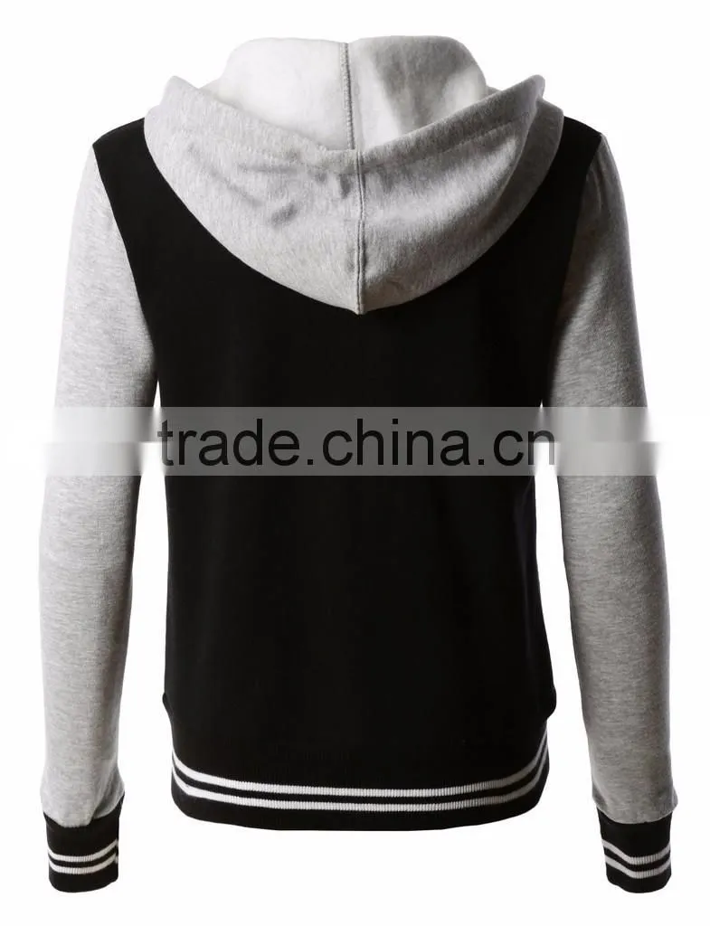 Letterman Varsity Baseball Hoodie Mens Jacket - Removable Hood