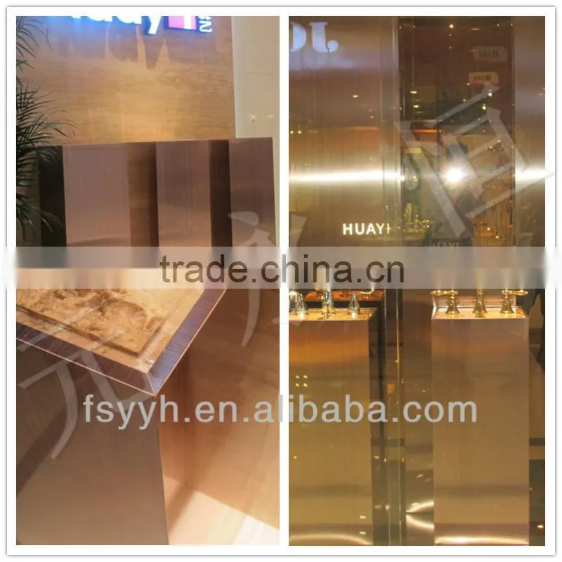 High Quality 304 Golden Hairline Surface Stainless Steel Sheets