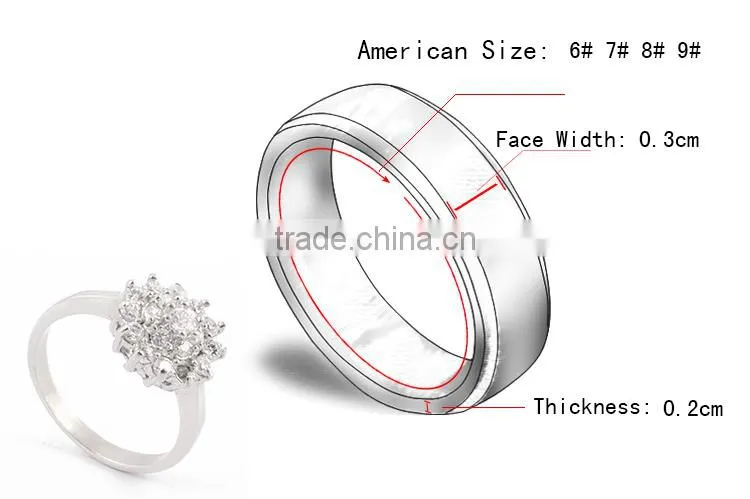 2015 hot new jewelry pave crystal wedding ring silver lady rings