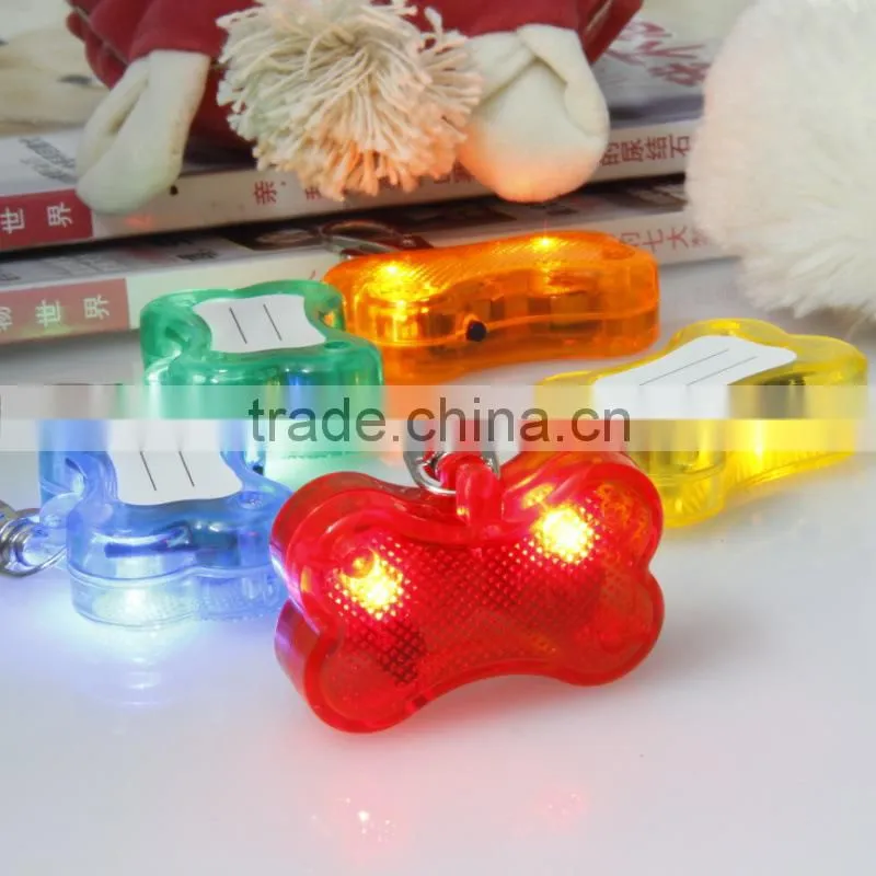 Anti-losing Pet Supplies Led Light Pendants Bone Shaped Dog Tags