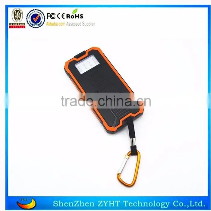 2016 Factory price 10000mah/20000mah solar mobile charger solar power bank