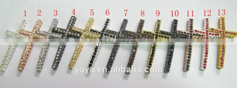 CZ6477 Wholesale mirco cz pave cross bracelet charm connectors,mini cross