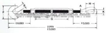 Standard din1480 8mm turnbuckle