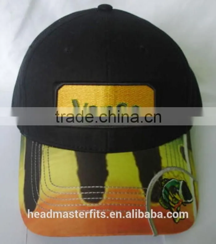 Custom logo printing long bill black strap women's baseball trucker cap