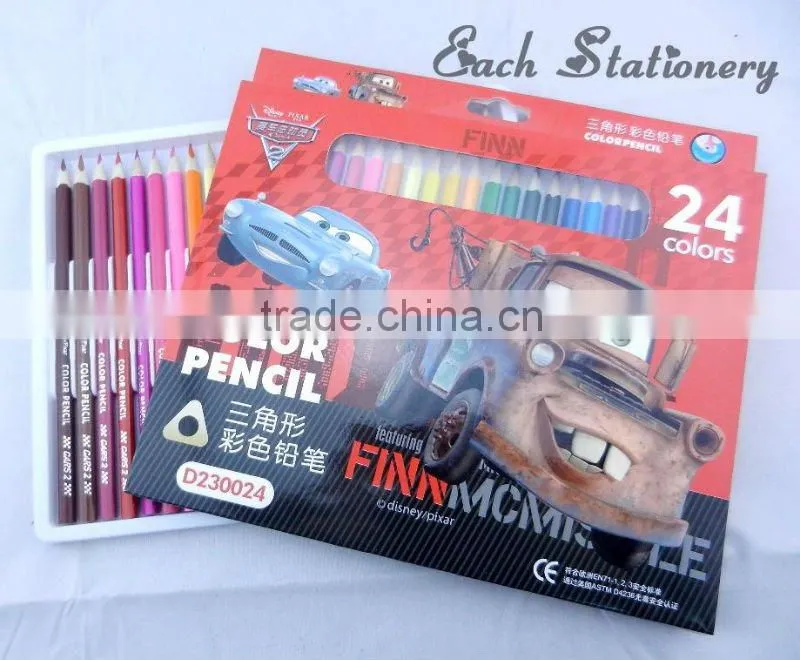 Hot Sales 7" 24 pcs Sharpened multi jumbo color Pencil pack