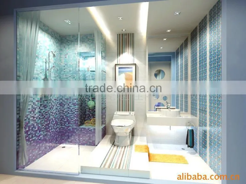 blue color glass mosaic tile